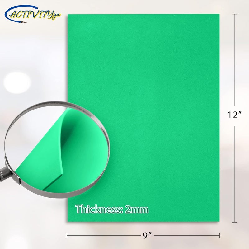 ACTIVITYYA Green EVA Foam Sheets, 9 x 12 Inch, 2mm Thick Handicraft Foam Paper for Arts and Crafts, by - 10 Sheets - Image 2